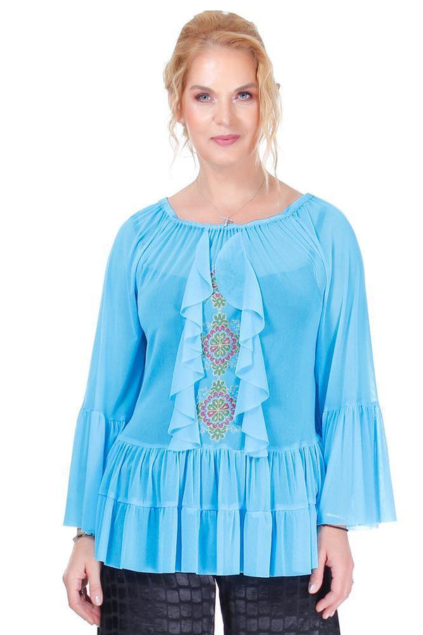 Bluza tull cu broderie  Liza Panait Liza Panait Online Boutique